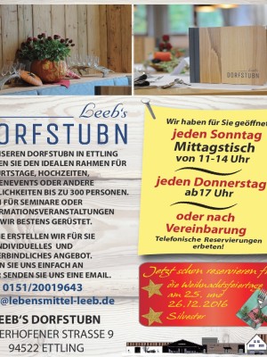 Leeb´s Dorfstubn haben geöffnet