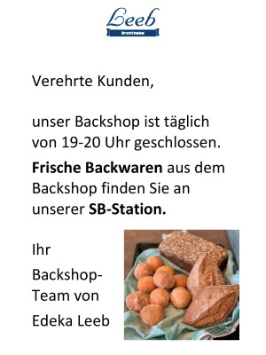 Unsere Backshop in Geiselhöring