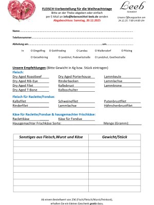 Fleisch, Wurst und Käse